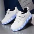 Scarpe da Skate di alta qualità per bambini moda LED Sneakers luminose per bambini scarpe a due