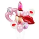 9pcs/lot 124cm Lipstick Balloons set Kiss me Lip Ball with Confetti Latex Balloon Wedding