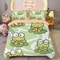 Kawaii Kero Kero Keroppi King Size Bedding Sets Kawaii Anime Figure Anime Figure Cosplay Duvet Cover