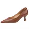 Women Low Price Soft Leather 5cm Thin Heels Pumps Brown Black Elegant OL Office Pointy Toe Slip-On