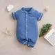 Summer Style Newborn Boys And Girls Casual Home Solid Color Comfortable Cotton Short Sleeved