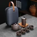 Set da tè Kungfu da viaggio portatile Set da tè in ceramica creativo regalo una pentola quattro