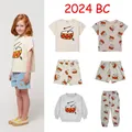 2024 BC SS Summer Kids Classic Drum T-shirt Fashion Brand Kids Boys Tees Girl Designer Clothes