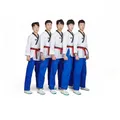 Firmway Taekwondo Uniforms Red Blue Adult Kids TKD Uniform Training Suits Teenagers Poomsae Dobok