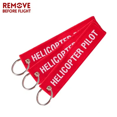 Fashion Key Tag Chaveiro Keychains Embroidery Helicopter Pilot Key Chain for Aviation Gifts Luggage Tag Label Fashion 3 PCS/LOT