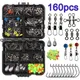 Sinker Weights Snaps Jig Hook Sinker Swivels Hooks Tackle Fishing Tool Fishing Tackle Boxes 160pcs