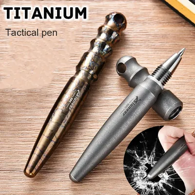 NEW Titanium Portable EDC Tactical Pen Mini Self Defense Window Breaking Pen Outdoor Camping Titanium Signature Pen For Women's