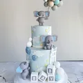 Cake Topper Doll Elephant Baby Soft Rubber Doll Ornament Gray Elephant Children Cake Decoration Baby