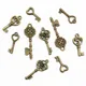 40pcs Key Charms Pendants Antique Bronze plated Metal Retro Slower Heart Keys Charm DIY Jewelry