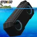 Altoparlante portatile Bluetooth STONEGO altoparlante senza fili con luce Flash TWS Bass Stereo IPX7 altoparlante impermeabile FM 12H Playtime