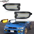 2pcs Amber LED 1156 Car Front Bumper Turn Signals Lamp Assembly For 1999-2001 Subaru Impreza White