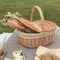 Picnic Fruit Storage Basket Easter Household Snack Container Wicker Basket with Lid Multi-function