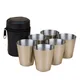 6Pcs/4pcs Set 30ml Outdoor Practical Stainless Steel Cups Shots Set Mini Glasses For Whisky Wine