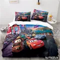 Cars Lightning McQueen Mater 3D Print Bedding Set Comforter Cover With Pillowcase Soft Duvet Cover