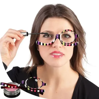 Magnifying Glasses Rotating Makeup Reading Glasses Folding Eyeglasses Cosmetic General +1.5