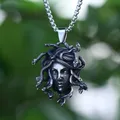 Dropshipping Movie 2024 New 316L Stainless Steel Men's Medusa Pendant Necklace Vintage Snake Animal