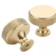 10 Pack 1.2 Inch Brushed Gold Cabinet Knobs Knurled Kitchen Cabinet Knobs Gold Drawer Knobs Round