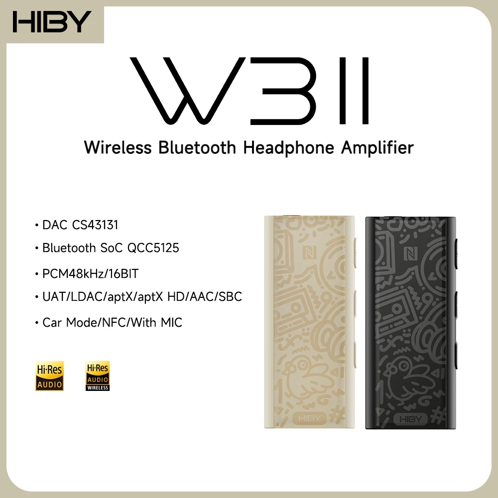 HiBy W3 II/W3 GEN 2 Tipo C USB DAC Dongle Decodificatore Bluetooth senza fili Amplificatore per cuffie AMP CarPlay NFC CVC Microfono per Android iOS