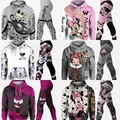 2024 3D New women's Set Sports Hoodie Yoga Pants Sports Disney Yoga Set Fashion Sportswear Essential