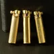 Unusual Brass Kerosene Lighter Cylindrical Shaped Side Pulley Ignition Large Capacity Fuel Tank