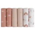 Gllquen Baby Cotton Muslin Swaddle Receiving Blankets Burp Cloths Squares Breathable Soft for Boy