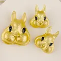 Vintage Women Men Classic Rabbit Design Brooches Earrings Baroque Palace Style Unisex Metal Crystal