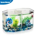 Acrylic Two Splits Guppy Fish Tank Aquarium Betta Fish Bowl Transparent Aquarium Hatchery Breeding