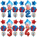 26pcs Cartoon Clown Plim Plip Clown Foil Balloons 3 4 5 6 7 Birthday Party Decoration Supplie Baby