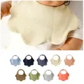 Cotton Waffle Spit Towel Baby Petal bib Summer 360 degree rotating newborn bib cute solid color