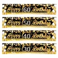 Black Gold Happy Birthday Banner Balloon Flag Adult 30th 40th 50th 60th Birthday Party Decoration