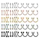 12pcs/Set Surgical Steel Silver Color Gold Plated Black Rainbow Ear Nose Eyebrow Labret Basic