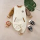 Baby Boy Girl Newborn Cute Cartoon Teddy Bear Embroidered Toddler Baseball Suit Spring And Autumn