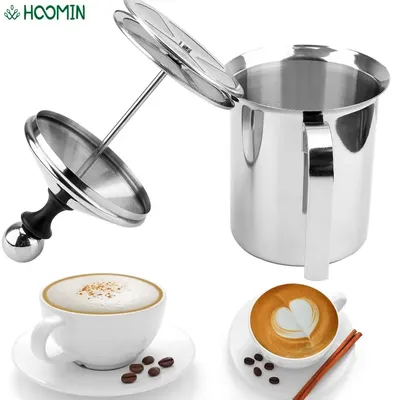 400/800ML Stainless Steel Coffee Foamer Double Mesh Milk Creamer Manual Milk Frother Coffee Mixer milk pitcher Kitchen Tools