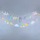1Pc Colorful Unicorn Birthday Party Decoration Paper Banner Flag Hanging Girl Unicorn Party Decor