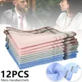 12Pcs Square Multicolor Plaid Stripe Men Women Pocket for Wedding Party Business Chest Towel