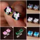 Huitan Luxury Solitaire Cubic Zirconia Stud Earrings 5 Colors Dazzling CZ Simple Versatile Women