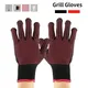 BBQ Gloves Heat-Resistant Grill Gloves Kitchen Microwave Oven Mitts Heat Proof Non-Slip Barbecue