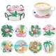 8 Pcs Diamond Painting Coasters With Holder Flamingo Diy Diamond Painting Kits For Adults Kids