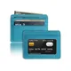 Minimalist Slim Credit Card Holder with Transparent ID Window Small Leather Card Wallet for Women