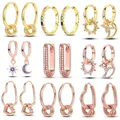Silver Plated Earrings Rose Gold Yellow Star Sun Heart Classic Snake Bone Hoop Earrings For Women