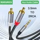 Rocoren 3.5mm to 2RCA Cable Aux Audio Cable 3.5 Jack to 2 RCA Male Adapter Splitter for TV Box Video