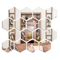 2/12/16 Pieces Hexagon Mirror Wall Mirrors Decor for Home Bedroom Living Room Mirror Wall Stickers