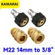 Pressure Washer Quick Connect Fitting M22 14mm to 3/8 Inch Pressure Washer Hose Gun Adapter Brass