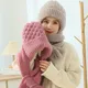 New Winter Knitted Skullies Hat Scarf Set Ear Protection Warm Hat Scarf Thickened Outdoor Ski Female