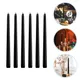 Tall Taper Black/White Wedding Decorative Taper Candles Cotton Wick Realistic Flame Long Tall Cotton