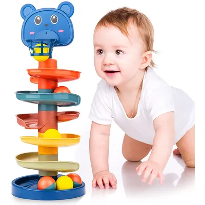 Ball Tower for Toddlers Ball Drop and Roll Tower Educational Development Toys for Baby Children Slide Track Montessori Toys