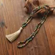 Indian Onyx Knot Necklace 108 Mala Beaded Meditation Yoga Prayer Jewelry 6mm