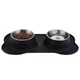 Antislip Double Dog Bowl With Silicone Mat Durable Stainless Steel Water Food Feeder Pet Feeding