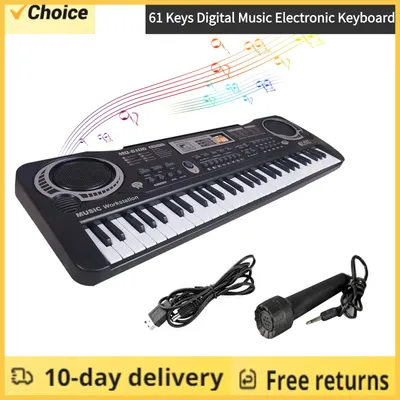 61 Keys Digital Music Electronic Keyboard Multifunctional Electric Piano with Microphone Function