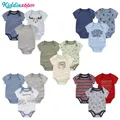 Newborn Baby Boys Clothes 3-piece Set Cute Cartoon Short Sleeve jumpsuit 100% Cotton Baby Birth